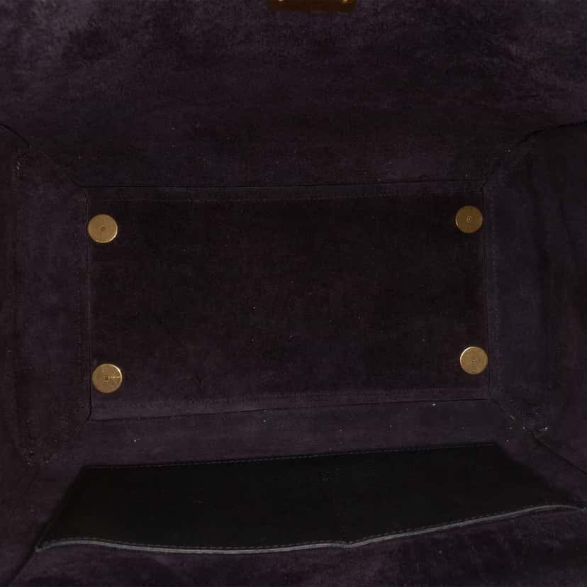 Celine Mini Grained Calfskin Belt Satchel Black Leather Very good condition - Model View