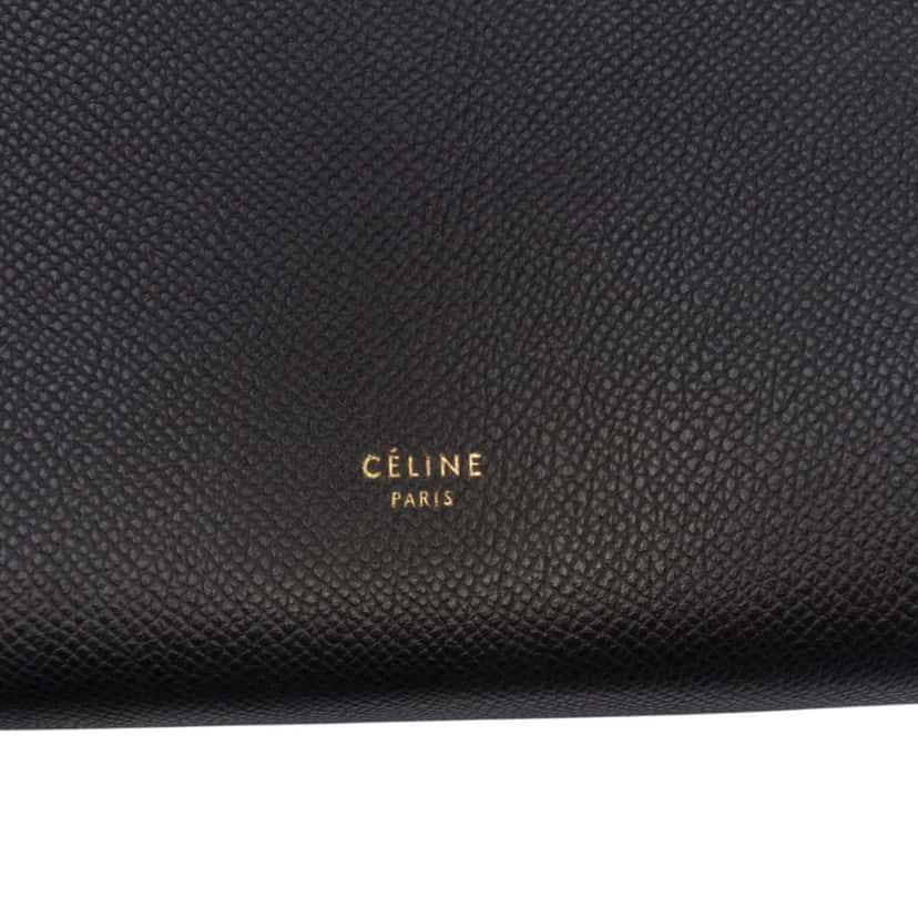 Celine Mini Grained Calfskin Belt Satchel Black Leather Very good condition - Box View