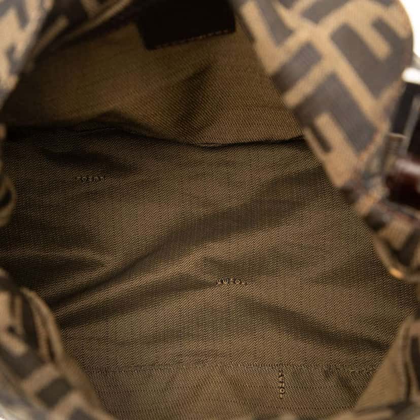 Fendi Zucca Canvas Double Flap Shoulder Bag Brown Canvas Good condition - Model View