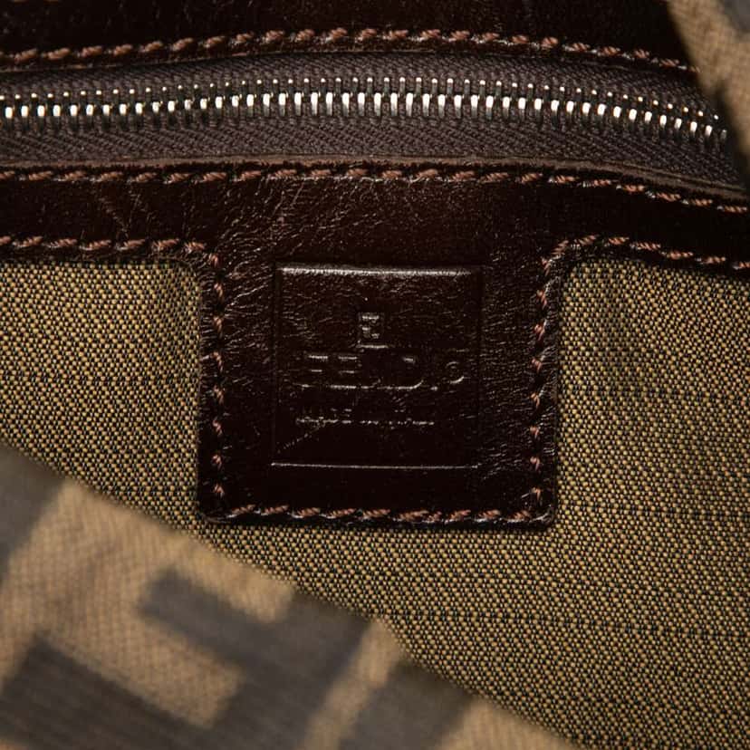 Fendi Zucca Canvas Double Flap Shoulder Bag Brown Canvas Good condition - Box View