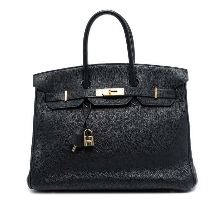 Hermès Togo Birkin Retourne 35 Black Leather Good condition - Front View
