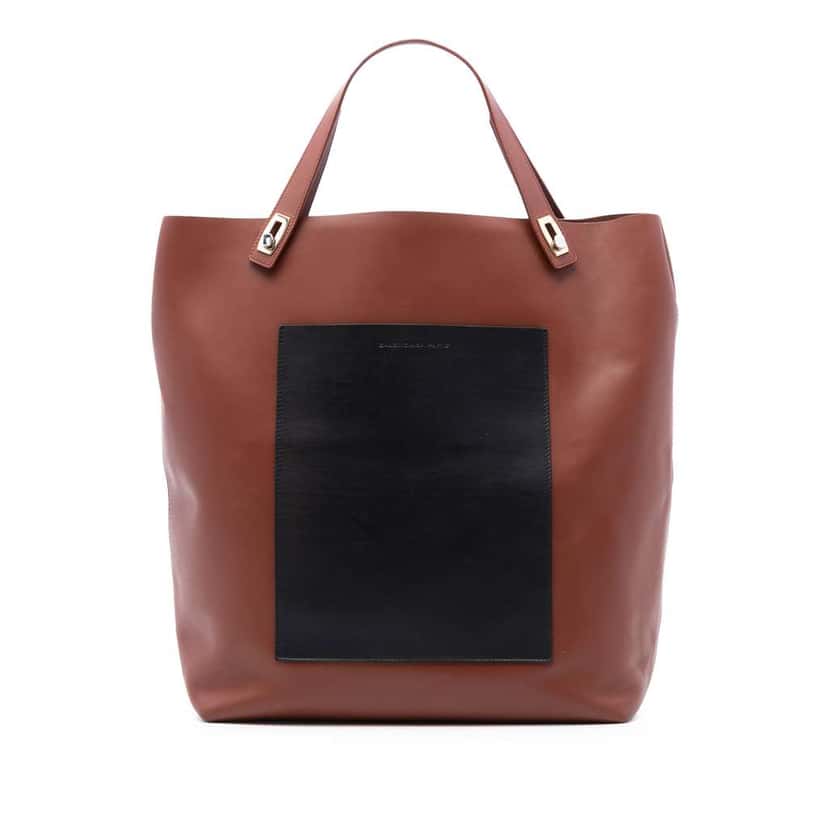 Balenciaga Bicolor Leather Pocket Shopping Tote Brown Leather Good condition - Front View