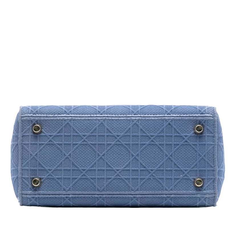 Dior Medium Canvas Cannage Lady D Lite Blue Canvas Good condition - Inside View