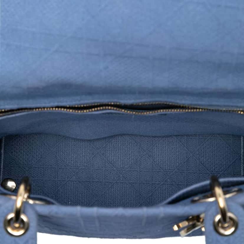Dior Medium Canvas Cannage Lady D Lite Blue Canvas Good condition - Model View