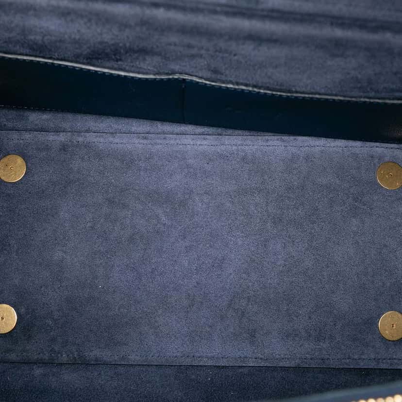 Celine Mini Grained Calfskin Belt Bag Blue Leather Good condition - Model View