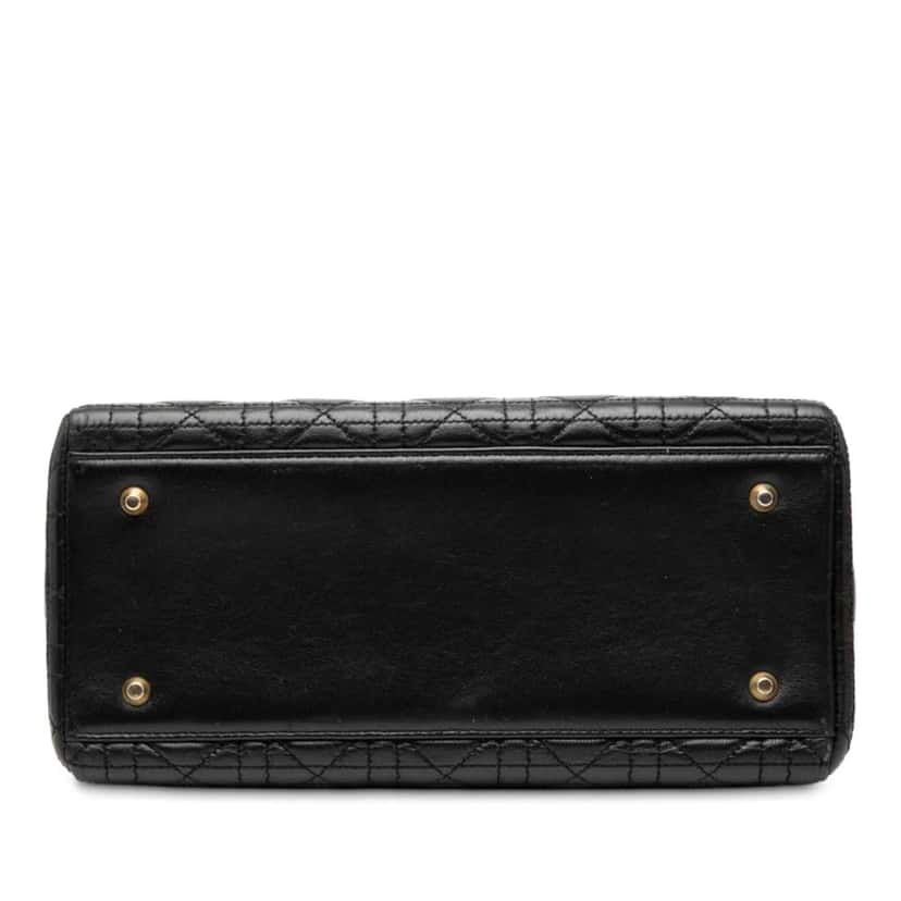 Dior Medium Lambskin Cannage Lady Dior Black Leather Good condition - Inside View
