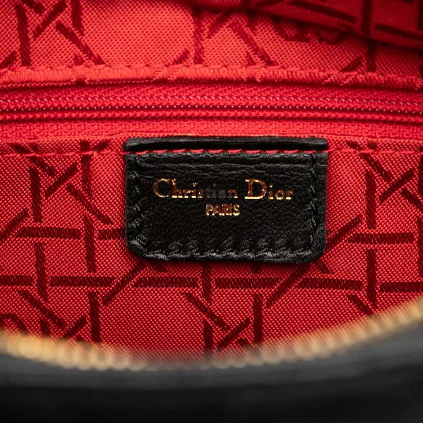 Dior Medium Lambskin Cannage Lady Dior Black Leather Good condition - Box View