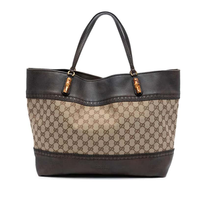 Gucci Large GG Canvas Laidback Crafty Tote Brown Canvas Good condition - Front View