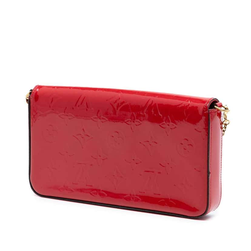 Louis Vuitton Monogram Vernis Pochette Felicie Red Leather Very good condition - Back View