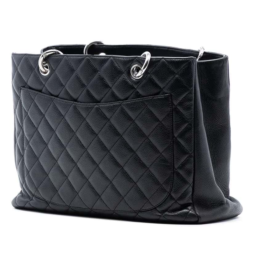 Chanel Caviar Grand Shopping Tote Black Leather Very good condition - Back View