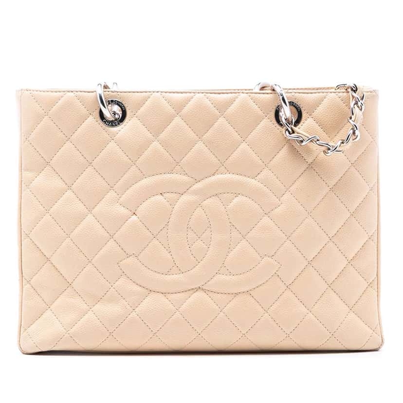 Chanel Caviar Grand Shopping Tote Brown Leather Good condition - Front View