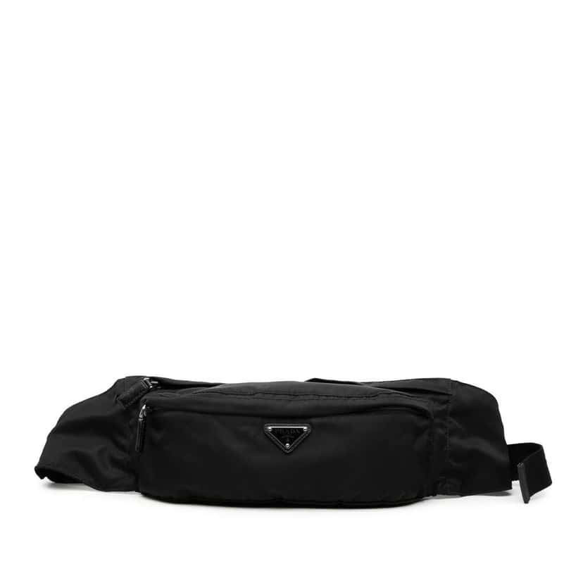 Prada Tessuto Multi Pocket Belt Bag Black Good condition - Front View