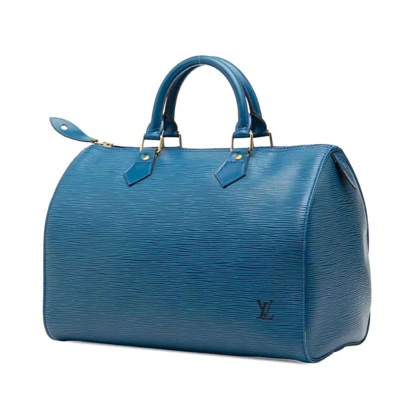 Louis Vuitton Epi Speedy 35 Blue Leather Good condition - Back View