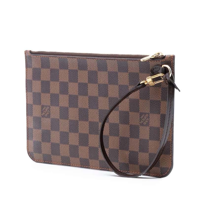 Louis Vuitton Damier Ebene Neverfull Pouch MM Brown Good condition - Back View