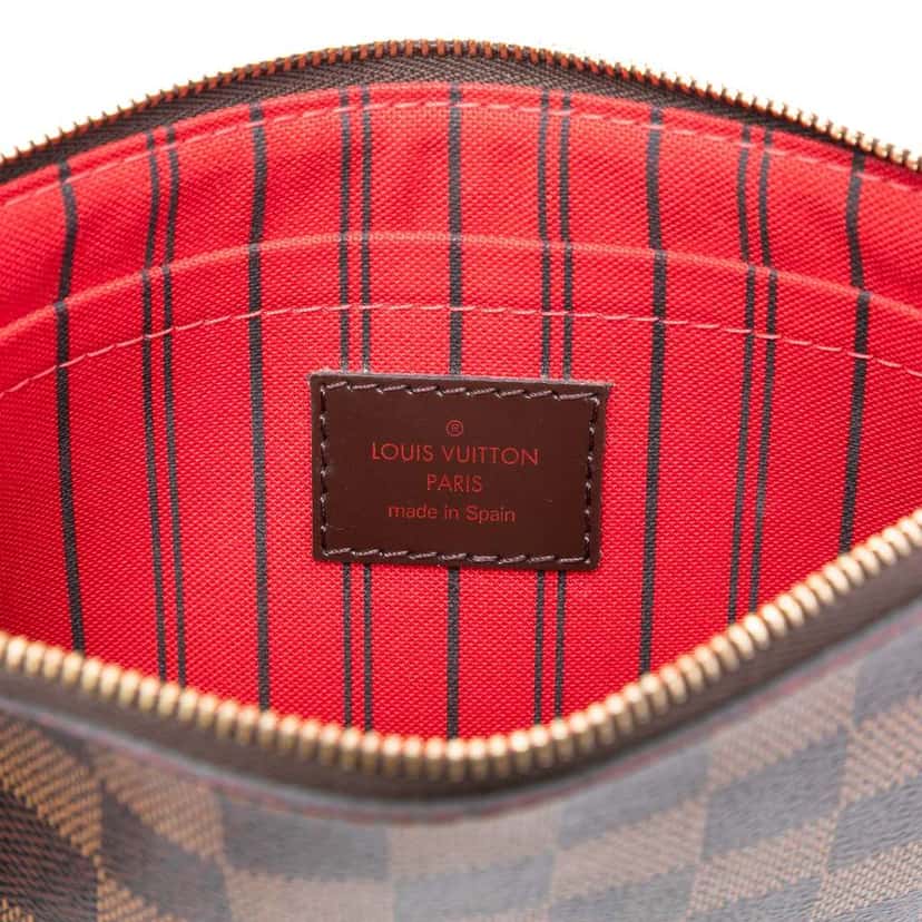 Louis Vuitton Damier Ebene Neverfull Pouch MM Brown Good condition - Box View