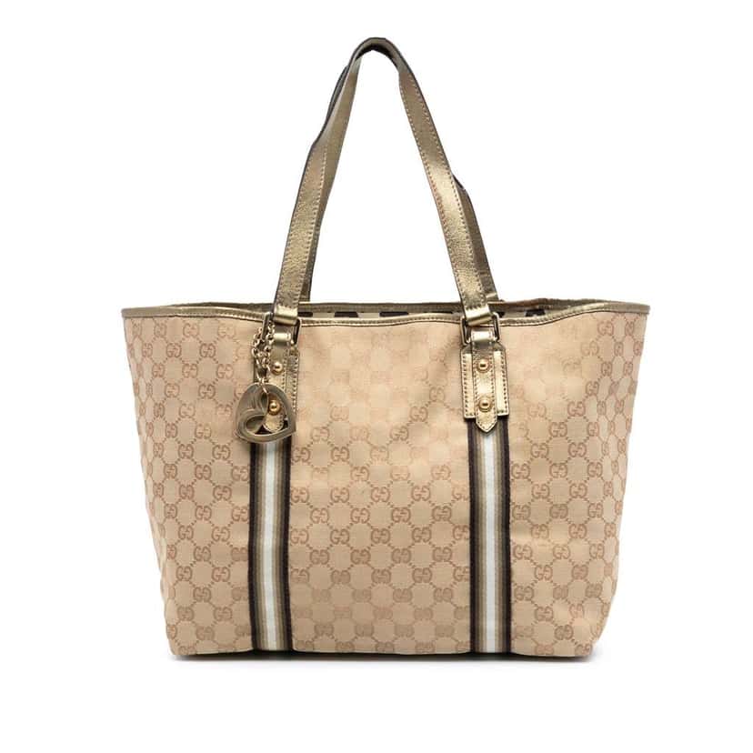 Gucci Large GG Canvas Jolicoeur Tote Brown Canvas Good condition - Front View