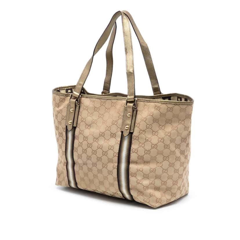 Gucci Large GG Canvas Jolicoeur Tote Brown Canvas Good condition - Back View