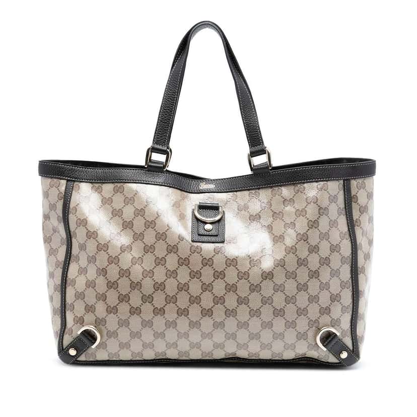 Gucci GG Crystal Abbey D Ring Tote Brown Canvas Good condition - Front View