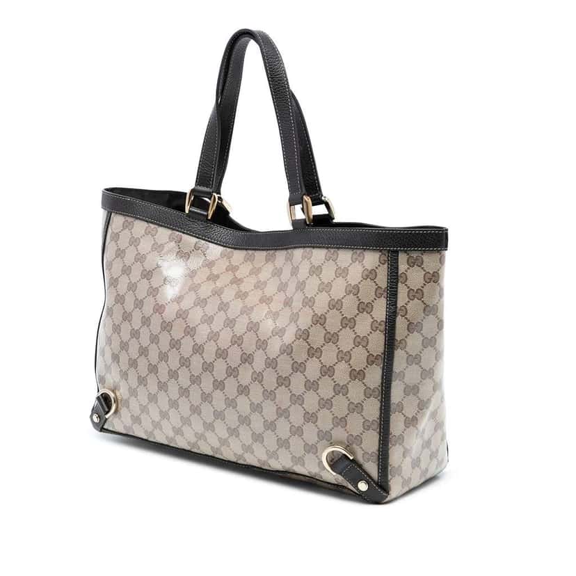 Gucci GG Crystal Abbey D Ring Tote Brown Canvas Good condition - Back View