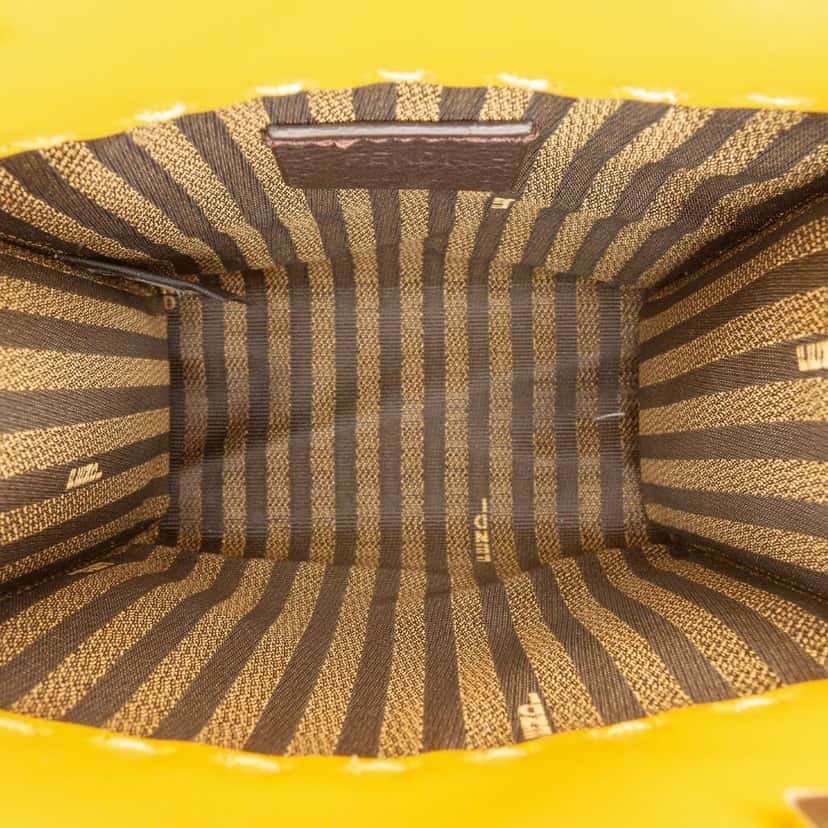 Fendi Mini Leather Sunshine Shopper Tote Yellow Leather Very good condition - Model View