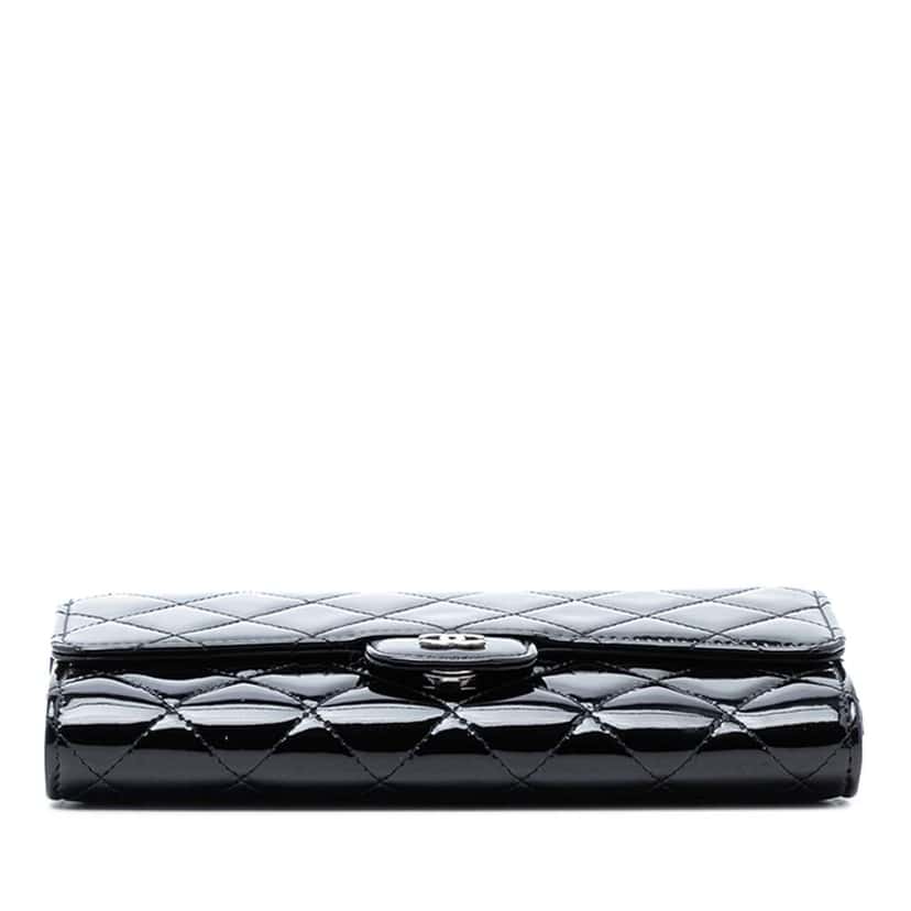 Chanel Classic Patent Wallet On Chain Black Leather Good condition - Inside View