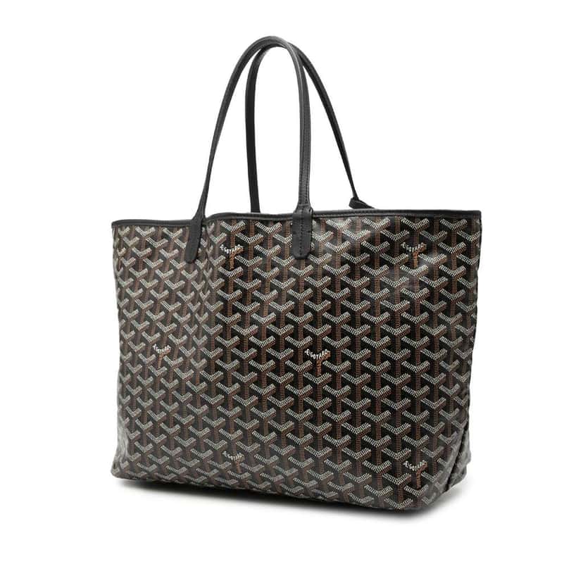 Goyard Goyardine Saint Louis PM Black Canvas Very good condition - Back View