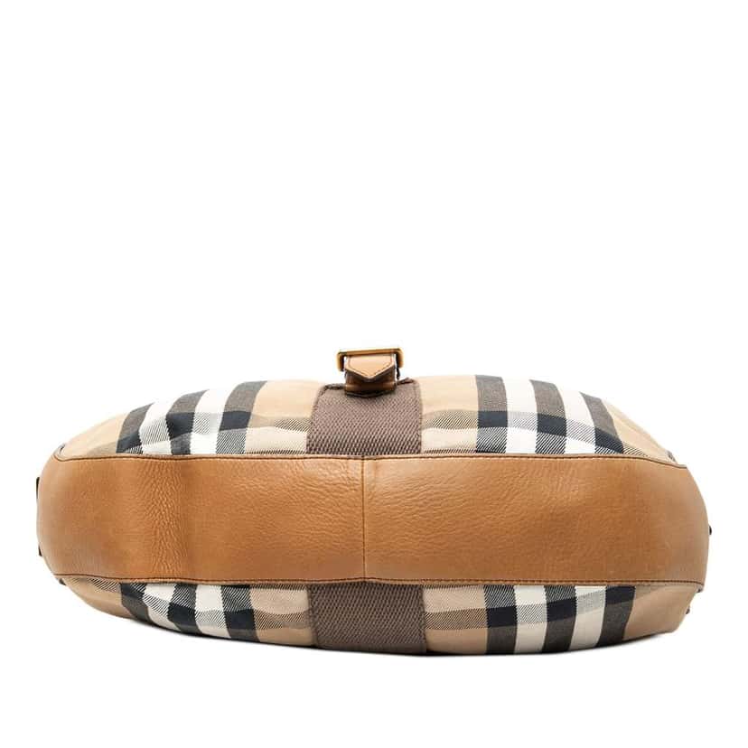 Burberry Medium House Check Canvas Ashwood Hobo Brown Canvas Good condition - Inside View