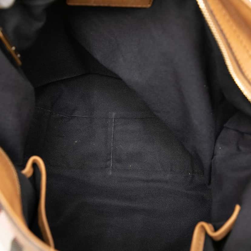 Burberry Medium House Check Canvas Ashwood Hobo Brown Canvas Good condition - Model View