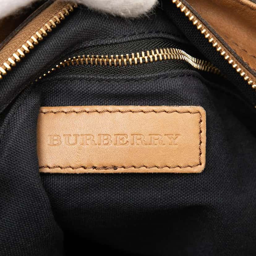 Burberry Medium House Check Canvas Ashwood Hobo Brown Canvas Good condition - Box View