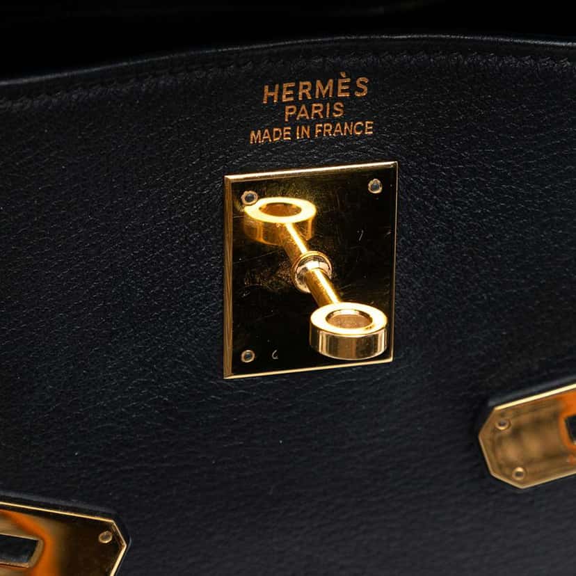 Hermès Togo Kelly II Retourne 35 Black Leather Good condition - Box View