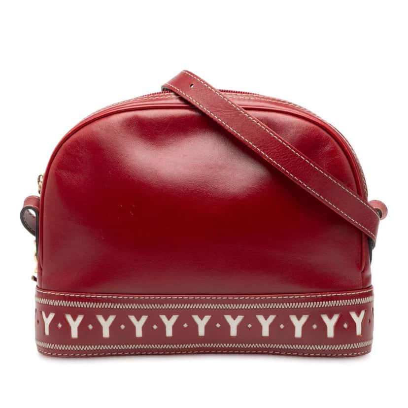 Saint Laurent Leather Dome Shoulder Bag Red Leather Very good condition - Front View