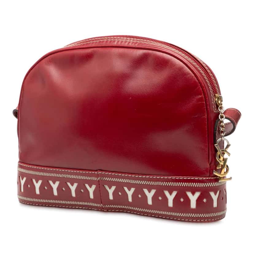 Saint Laurent Leather Dome Shoulder Bag Red Leather Very good condition - Back View