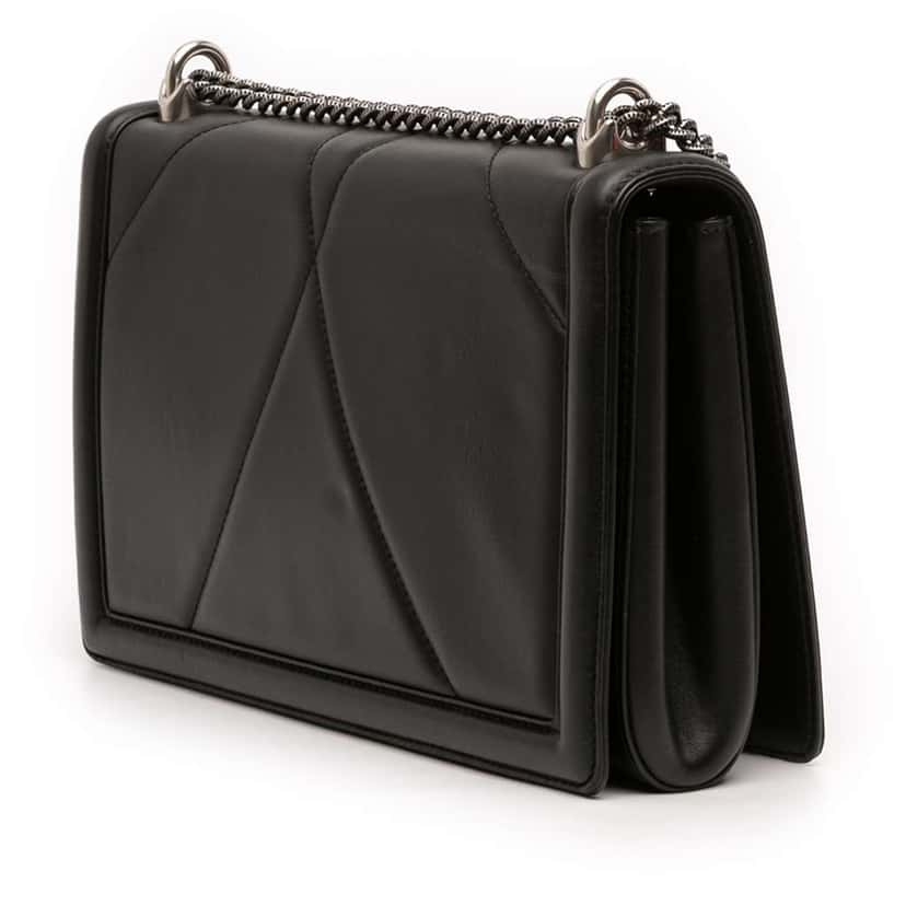 Dolce & Gabbana Large Quilted Nappa Devotion Crossbody Black Leather Good condition - Back View