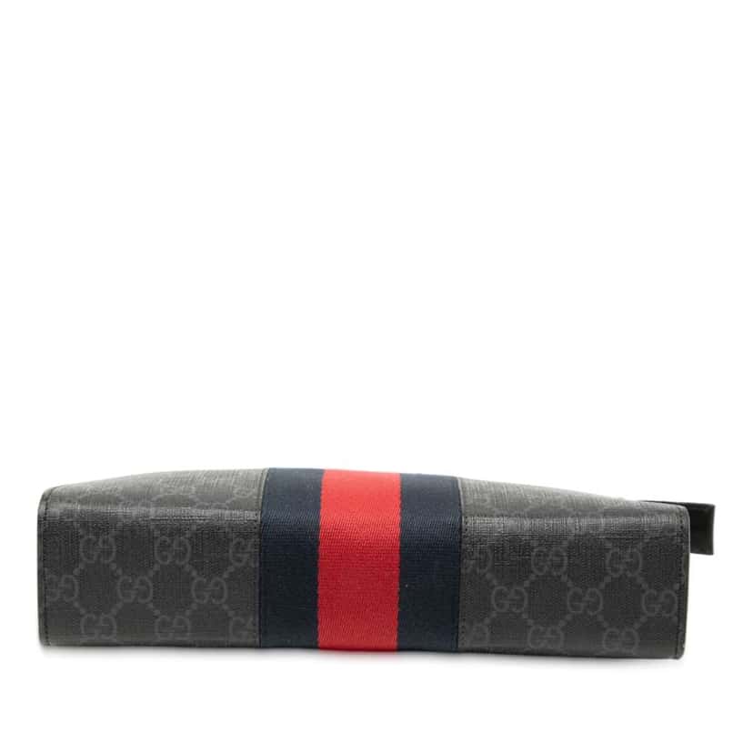 Gucci GG Supreme Web Clutch Black Canvas Good condition - Inside View