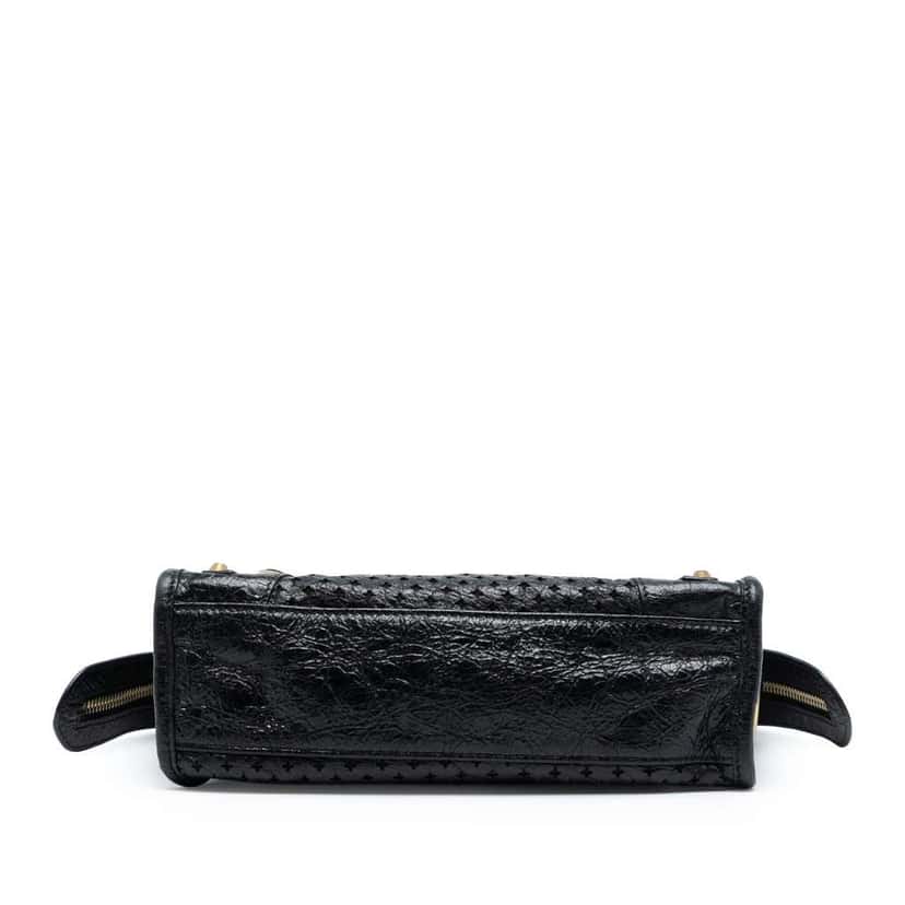 Balenciaga Mini Lambskin Motocross Stadio Laser Cut Cross Classic City Satchel Black Leather Good condition - Inside View
