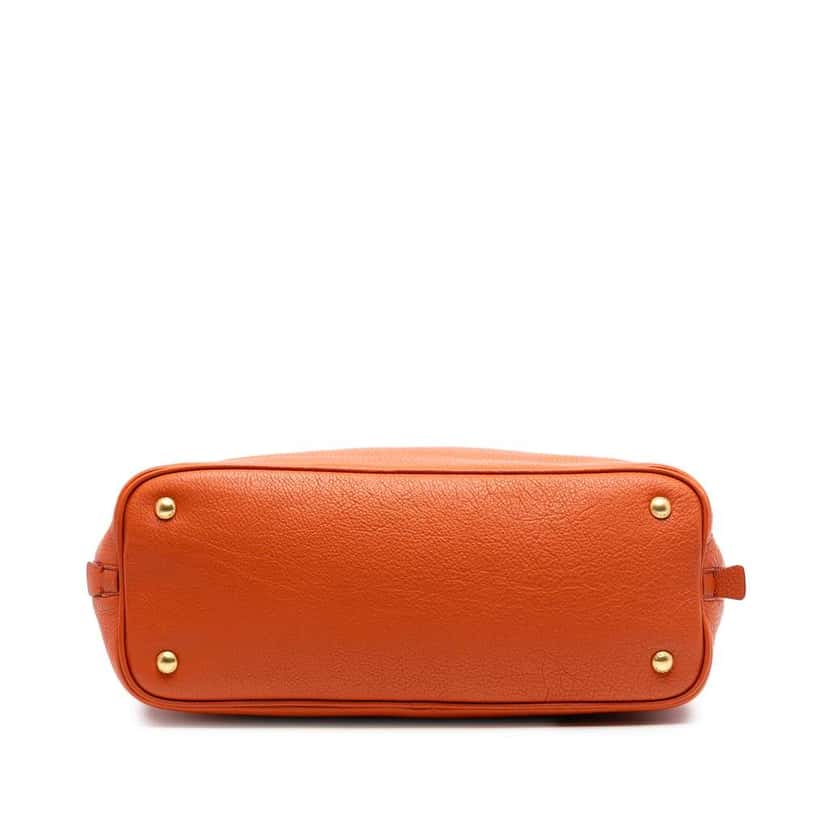 Prada Vitello Daino Side Zip Convertible Tote Orange Leather Good condition - Inside View