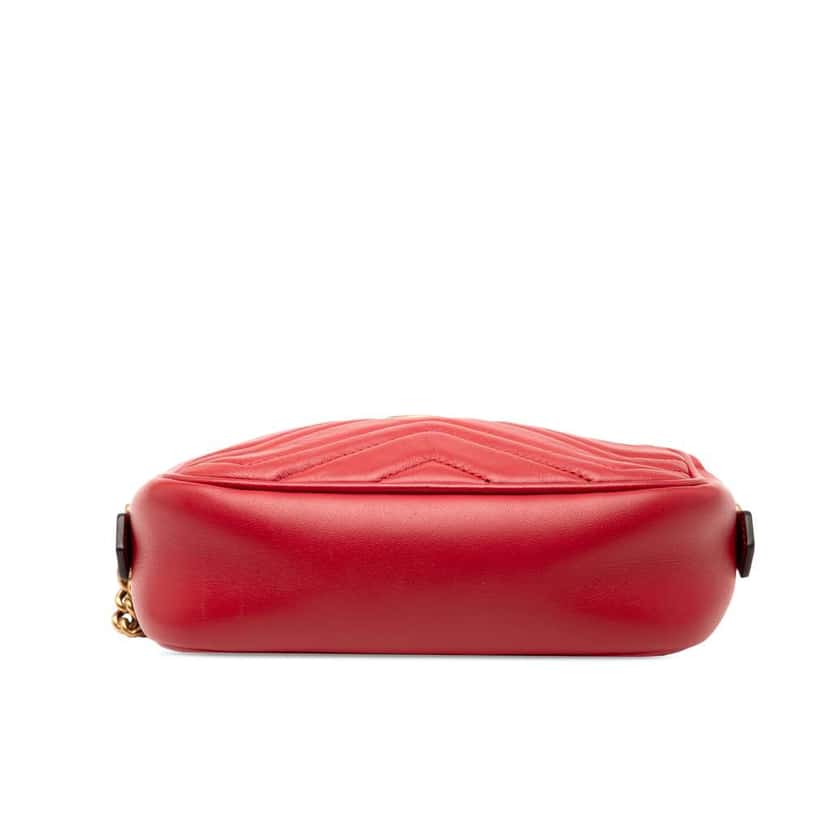 Gucci Mini GG Marmont Matelasse Leather Crossbody Red Leather Good condition - Inside View
