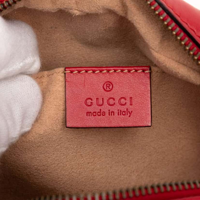 Gucci Mini GG Marmont Matelasse Leather Crossbody Red Leather Good condition - Box View