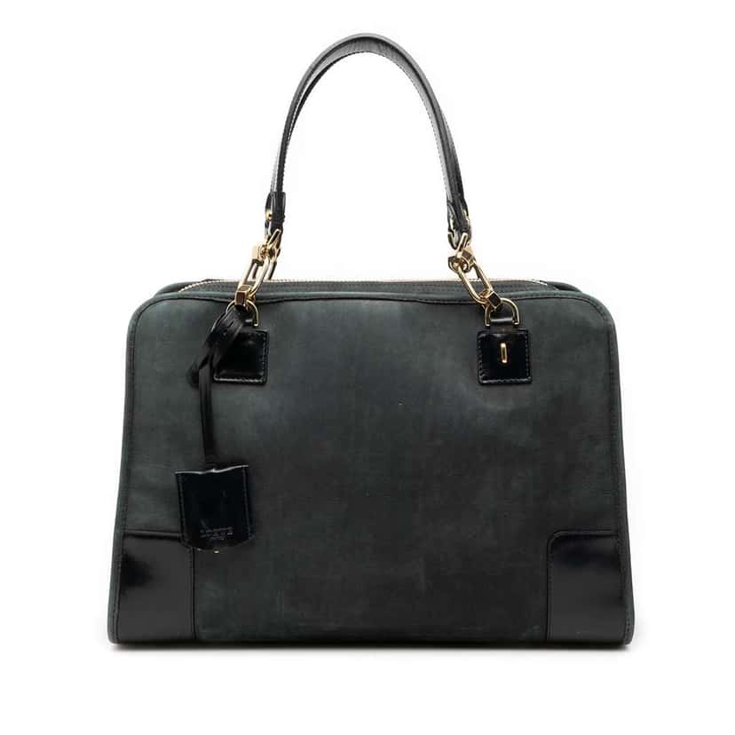 Loewe Suede Amazona 35 Black Leather Good condition - Front View