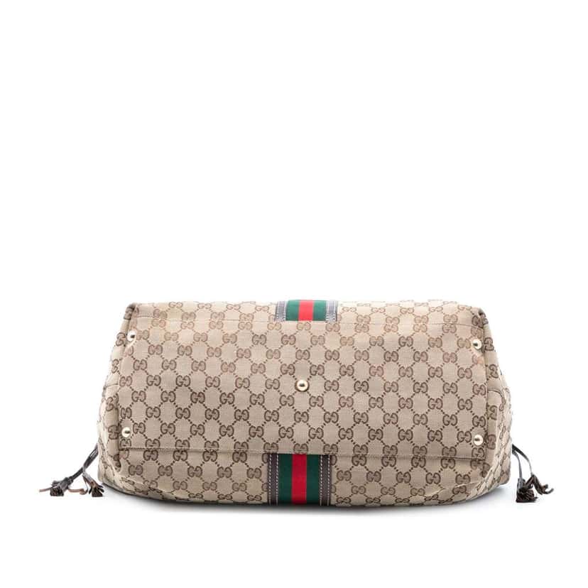 Gucci GG Canvas Web Tassel Tote Brown Canvas Good condition - Inside View