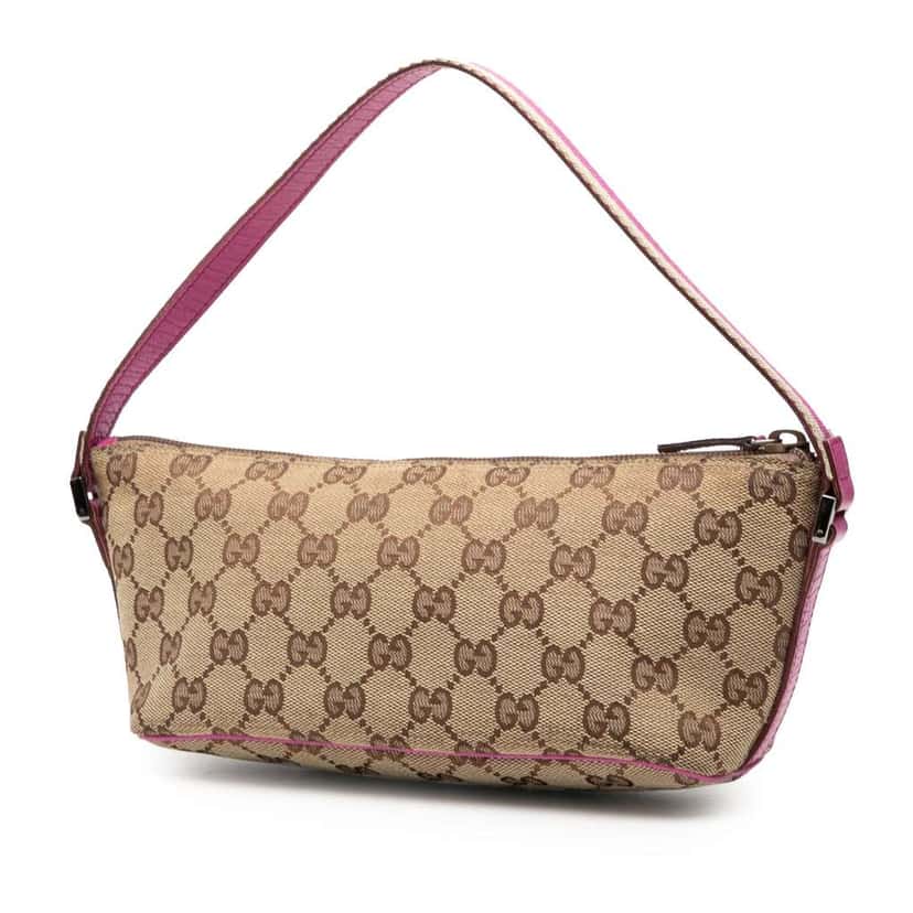 Gucci GG Canvas Web Boat Brown Canvas Very good condition - Back View