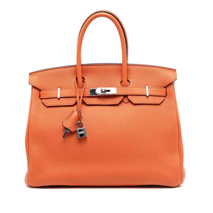 Hermès Togo Birkin Retourne 35 Orange Leather Good condition - Front View