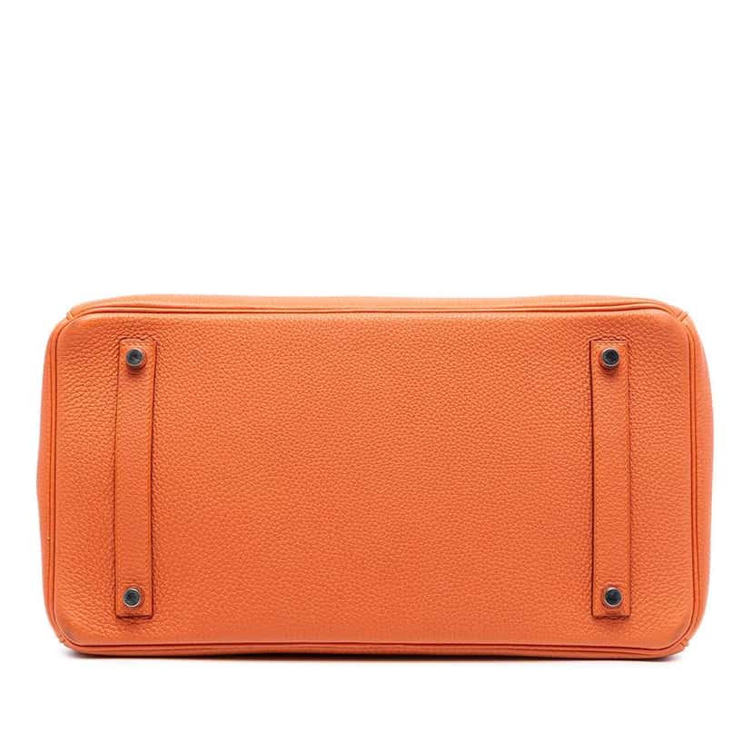 Hermès Togo Birkin Retourne 35 Orange Leather Good condition - Inside View