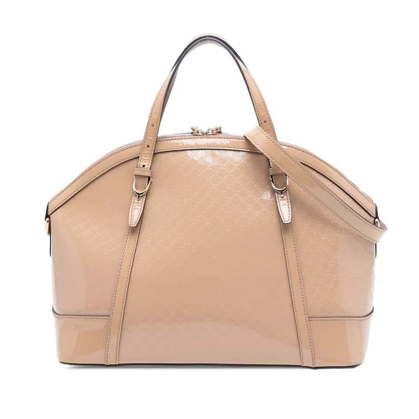 Gucci Large Microguccissima Patent Nice Dome Satchel Brown Leather Very good condition - Front View