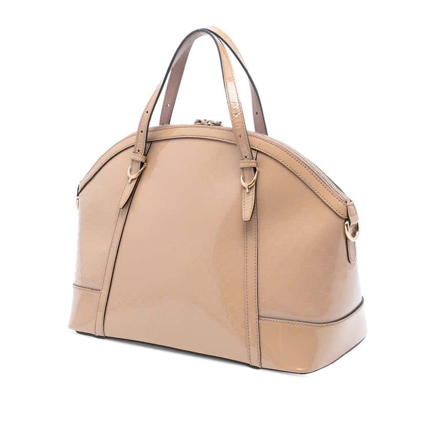 Gucci Large Microguccissima Patent Nice Dome Satchel Brown Leather Very good condition - Back View