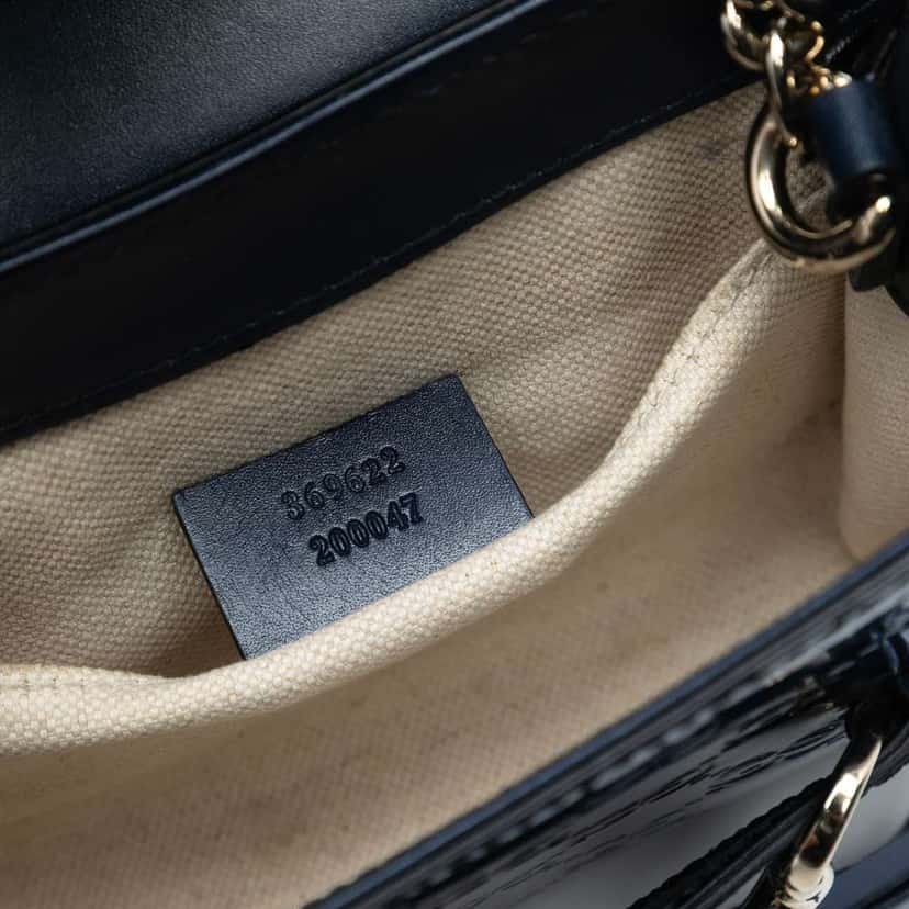 Gucci Mini Patent Guccissima Emily Crossbody Blue Leather Very good condition - Box View