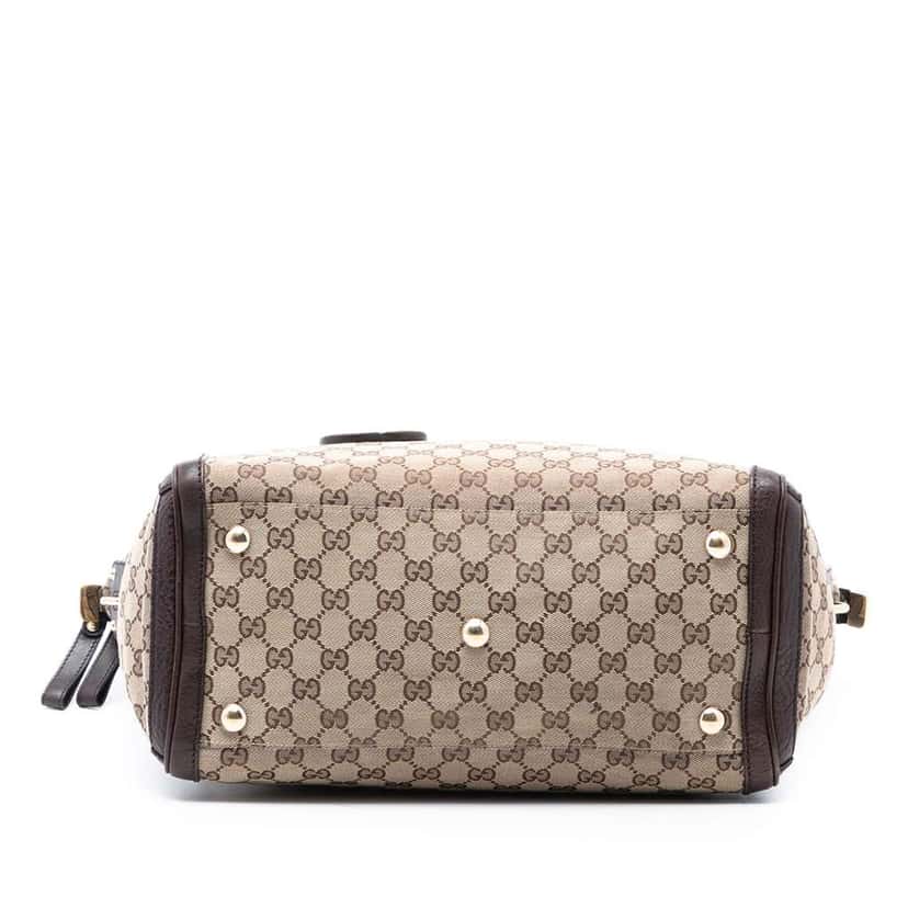 Gucci GG Canvas Charm Satchel Brown Canvas Good condition - Inside View