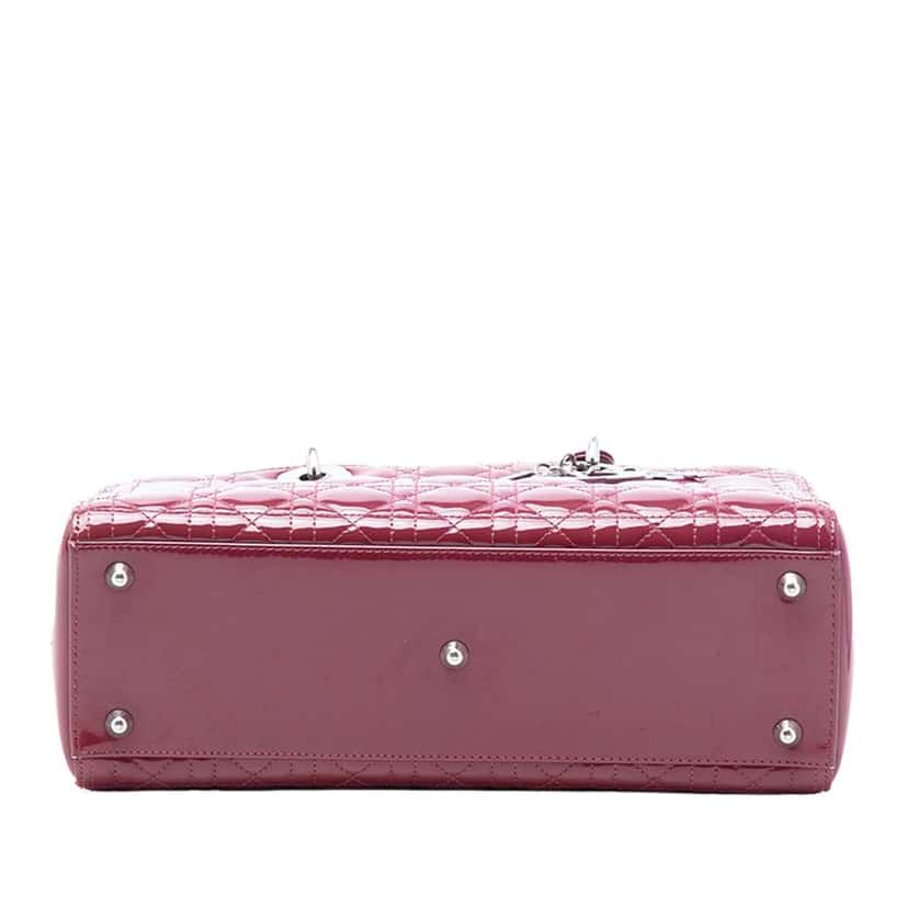 Dior Large Patent Cannage Lady Dior Red Leather Very good condition - Inside View