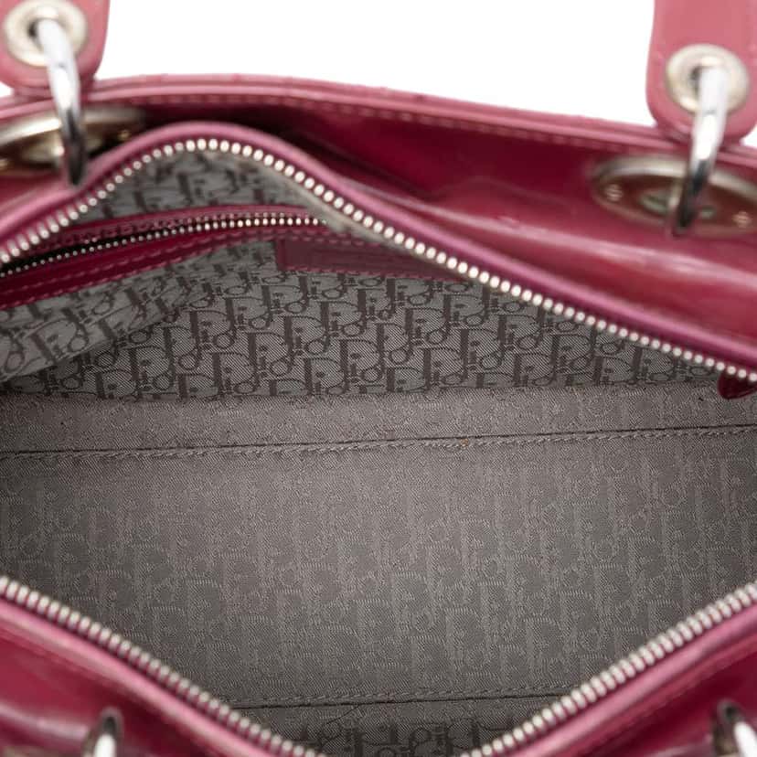 Dior Large Patent Cannage Lady Dior Red Leather Very good condition - Model View