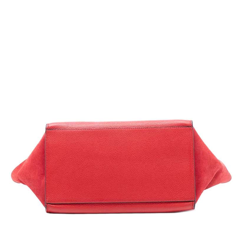 Celine Medium Leather Trapeze Satchel Red Leather Good condition - Inside View